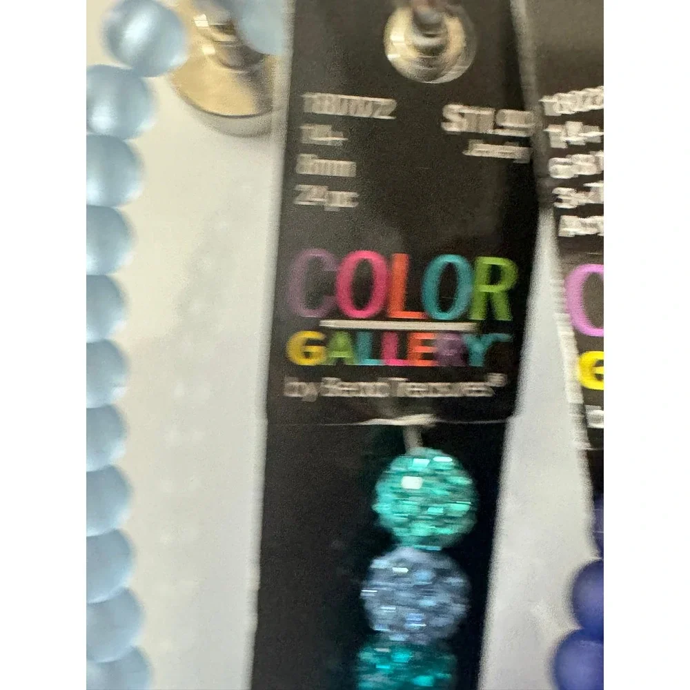 Color Gallery Bead Treasures Blue Teal Rhinestone‎ Frosted Acrylic Bead Strands